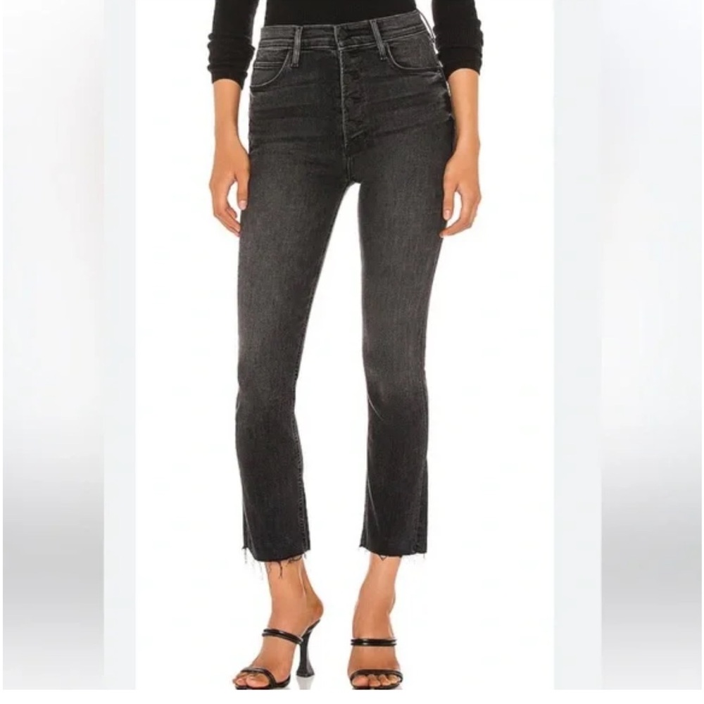 MOTHER Pixie Dazzler Ankle Fray Jeans in Night Shadow